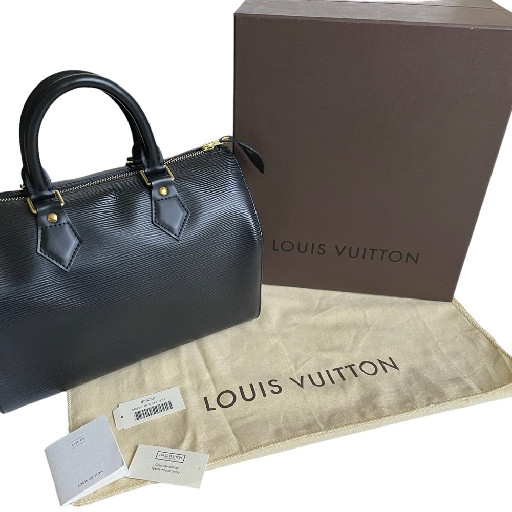 LOUIS VUITTON BLACK EPI LEATHER SPEEDY 25